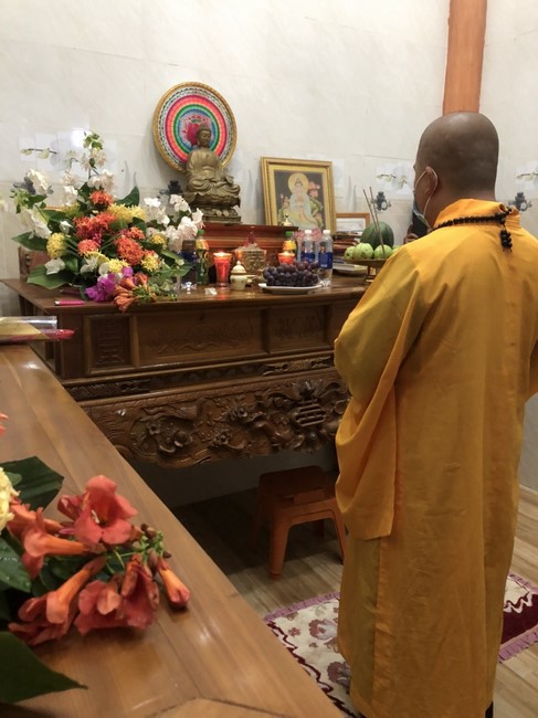 Dong Cao Pagoda granting the merit certificate to Buddhists having  the design of Lumbini garden at home.